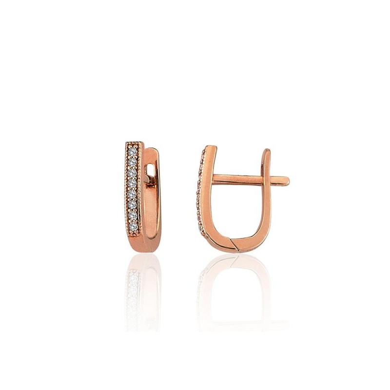 Auksiniai auskarai ant cilindrinės spynos Auskarai