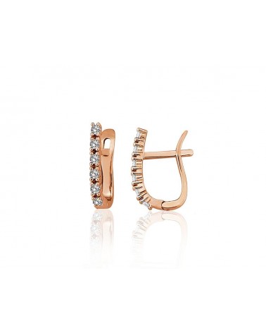 Auksiniai auskarai ant cilindrinės spynos Auskarai