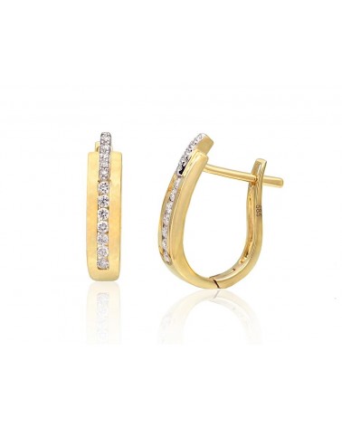 Auksiniai auskarai ant cilindrinės spynos Auskarai