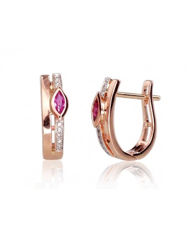 Auksiniai auskarai ant cilindrinės spynos Auskarai