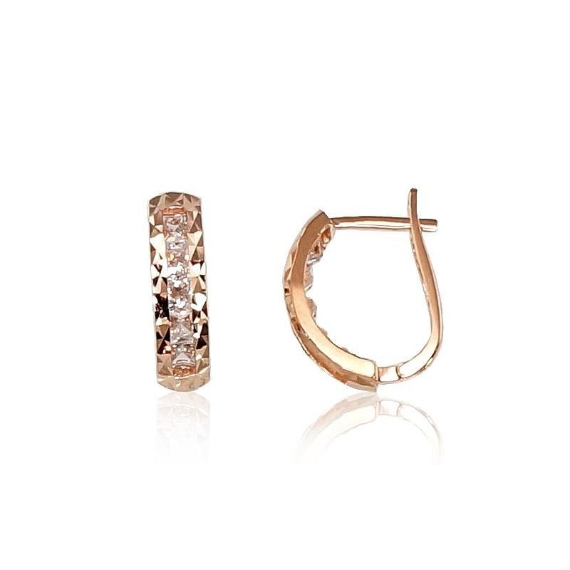 Auksiniai auskarai ant cilindrinės spynos Auskarai