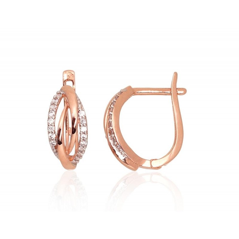 Auksiniai auskarai ant cilindrinės spynos Auskarai