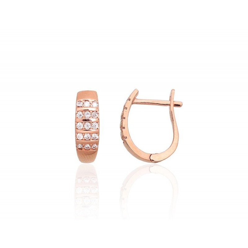 Auksiniai auskarai ant cilindrinės spynos Auskarai