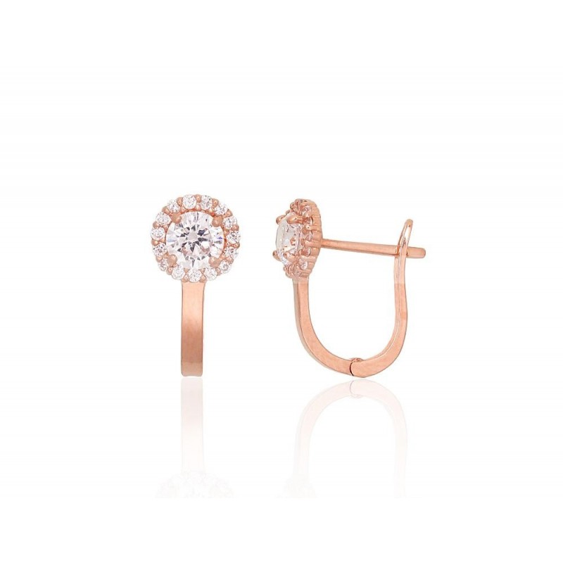 Auksiniai auskarai ant cilindrinės spynos Auskarai