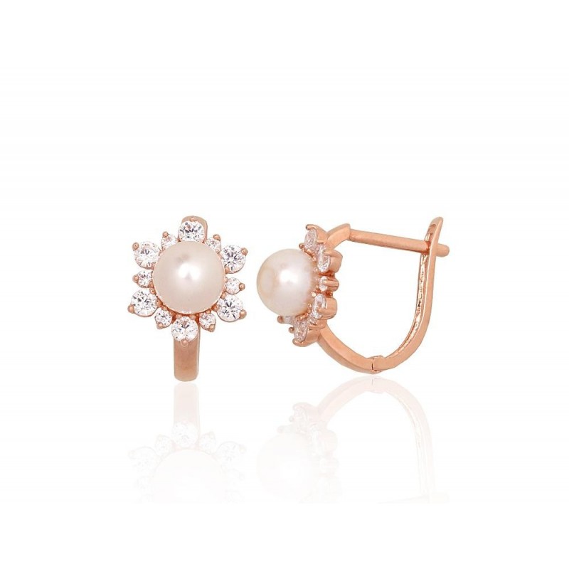 Auksiniai auskarai ant cilindrinės spynos Auskarai