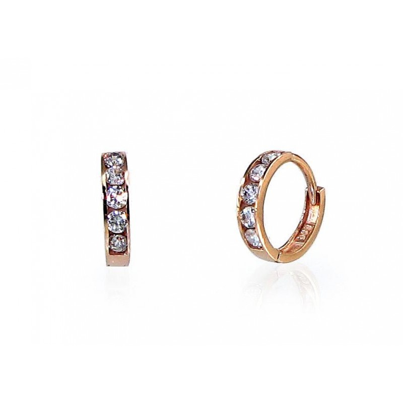 Auksiniai auskarai su apvaliu segtuku Auskarai