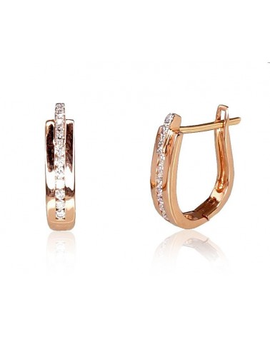 Auksiniai auskarai ant cilindrinės spynos Auskarai