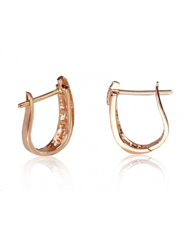 Auksiniai auskarai ant cilindrinės spynos Auskarai