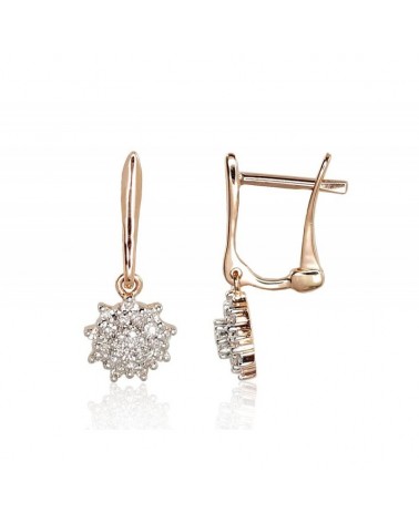 Auksiniai auskarai ant cilindrinės spynos Auskarai